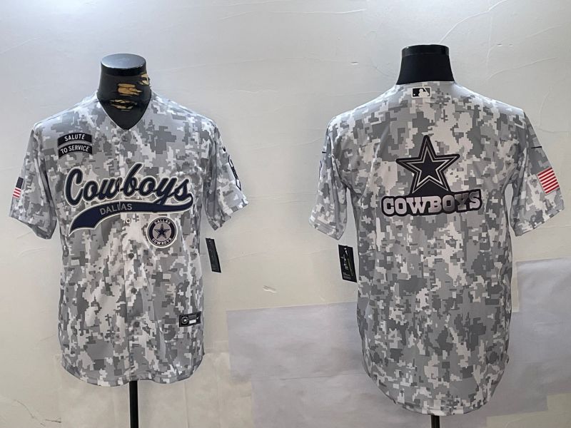 Men Dallas Cowboys Blank Nike Arctic Camo 2024 Salute to Service Limited NFL Jersey style 14